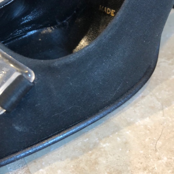 Solid Black Prada Plastic Buckle Heels Sz 37 - Picture 5 of 9